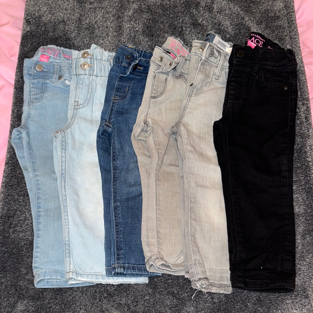 Girls Denim 6 pairs - Assorted Colors